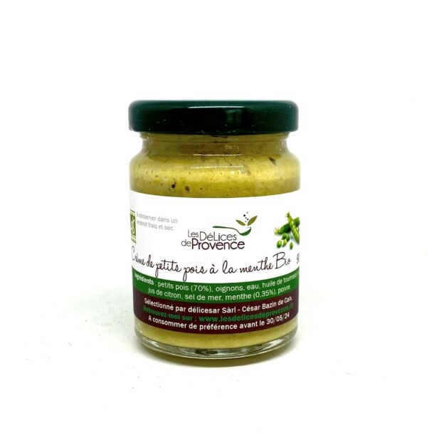 Crème de petits pois à la menthe BIO