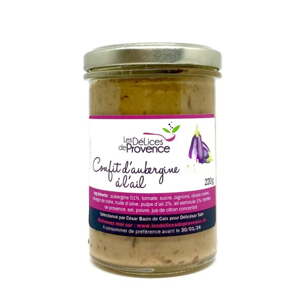 Confit d'aubergine à l'ail